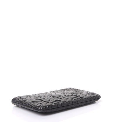 Chanel Caviar Camellia Embossed Cosmetic Pouch Black 3 of 10