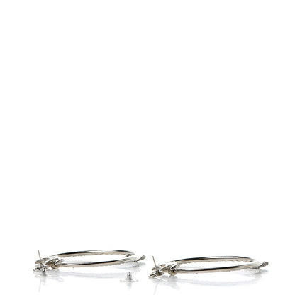 Chanel Crystal Anchor CC Hoop Earrings Silver 3 of 5