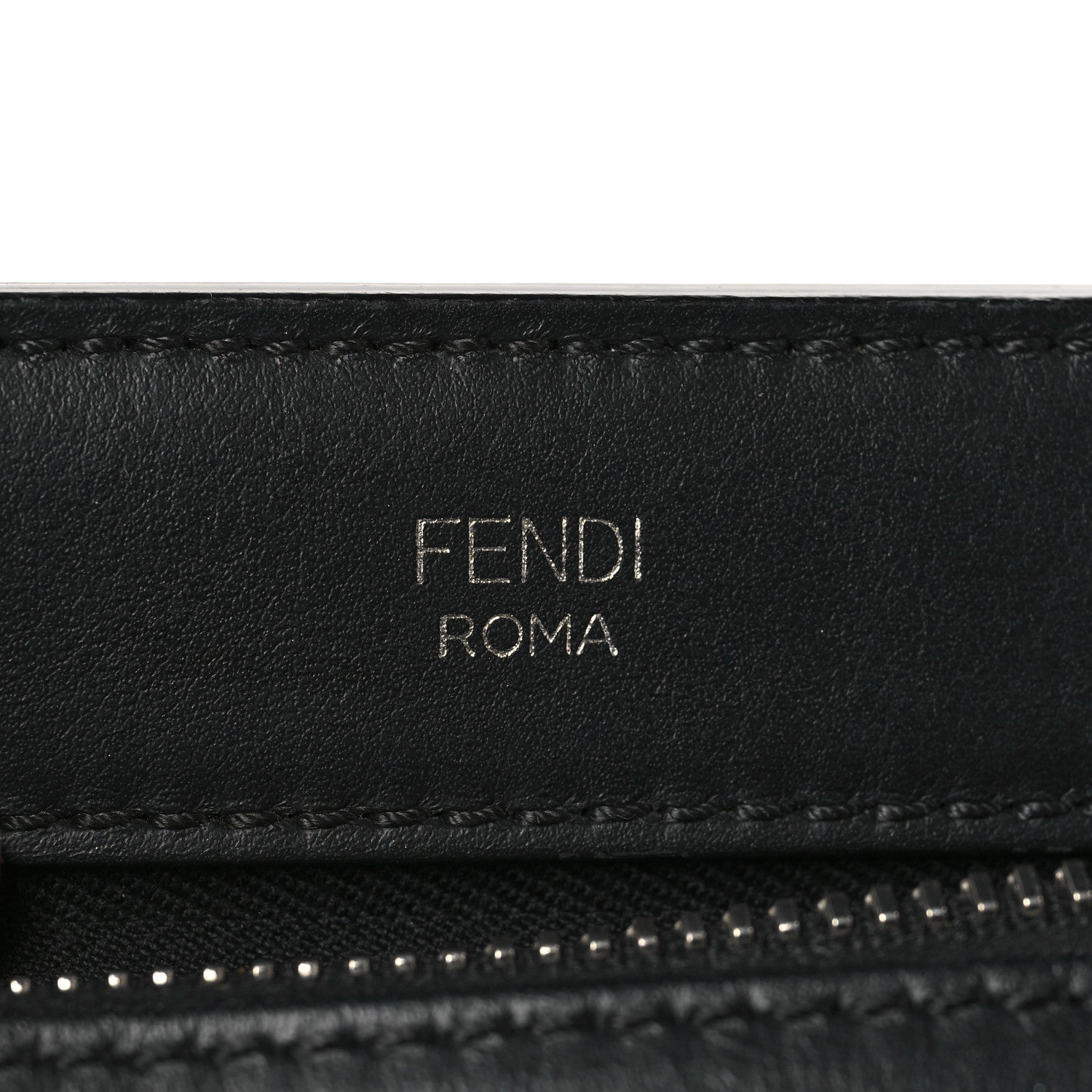 Fendi Vitello Baltico Dolce DotCom Satchel Black Blue Royal 8 of 11