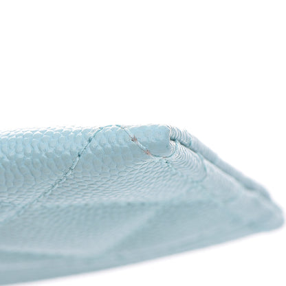 Chanel Caviar Quilted Card Holder Light Blue 9 of 10