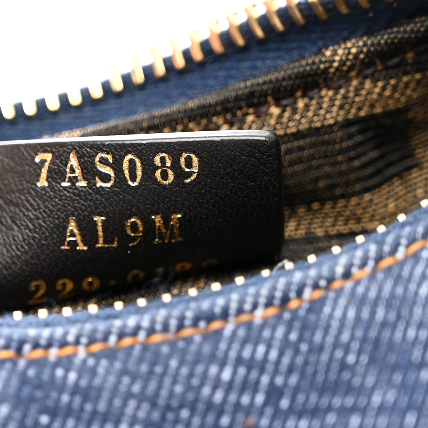 Denim Shiny Nappa Nano Fendigraphy Hobo Charm Blue Moro