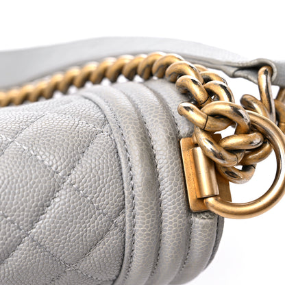 Chanel Caviar Quilted New Medium Boy Flap Grey 18 of 19