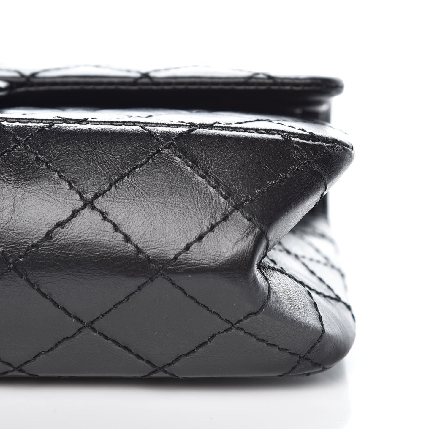 Aged Calfskin Quilted 2.55 Reissue 225 Flap So Black