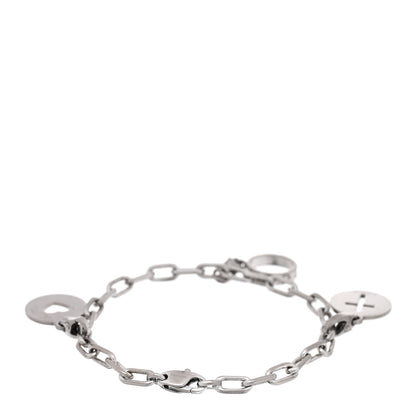 Cartier 18K White Gold Heart Cross Love Charm Bracelet 2 of 4