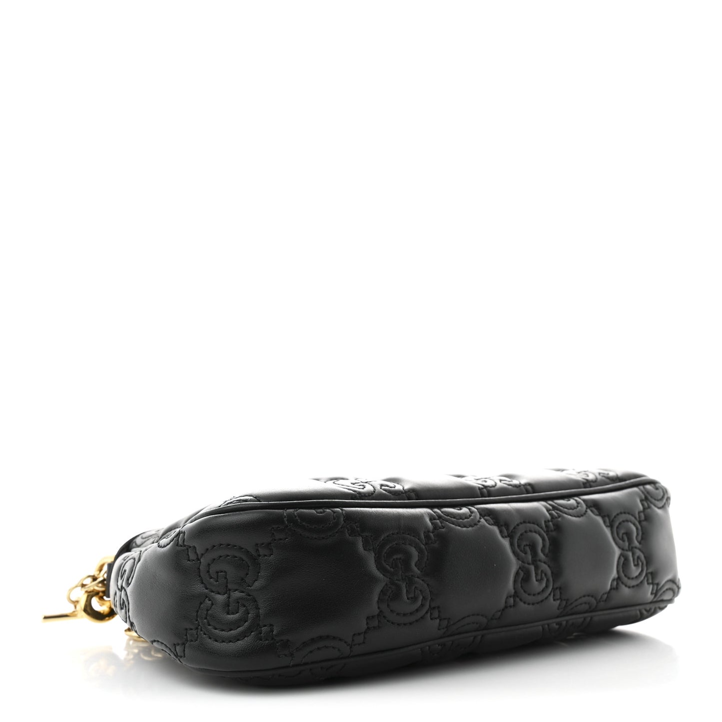 Calfskin GG Matelasse Chain Handbag Black Natural