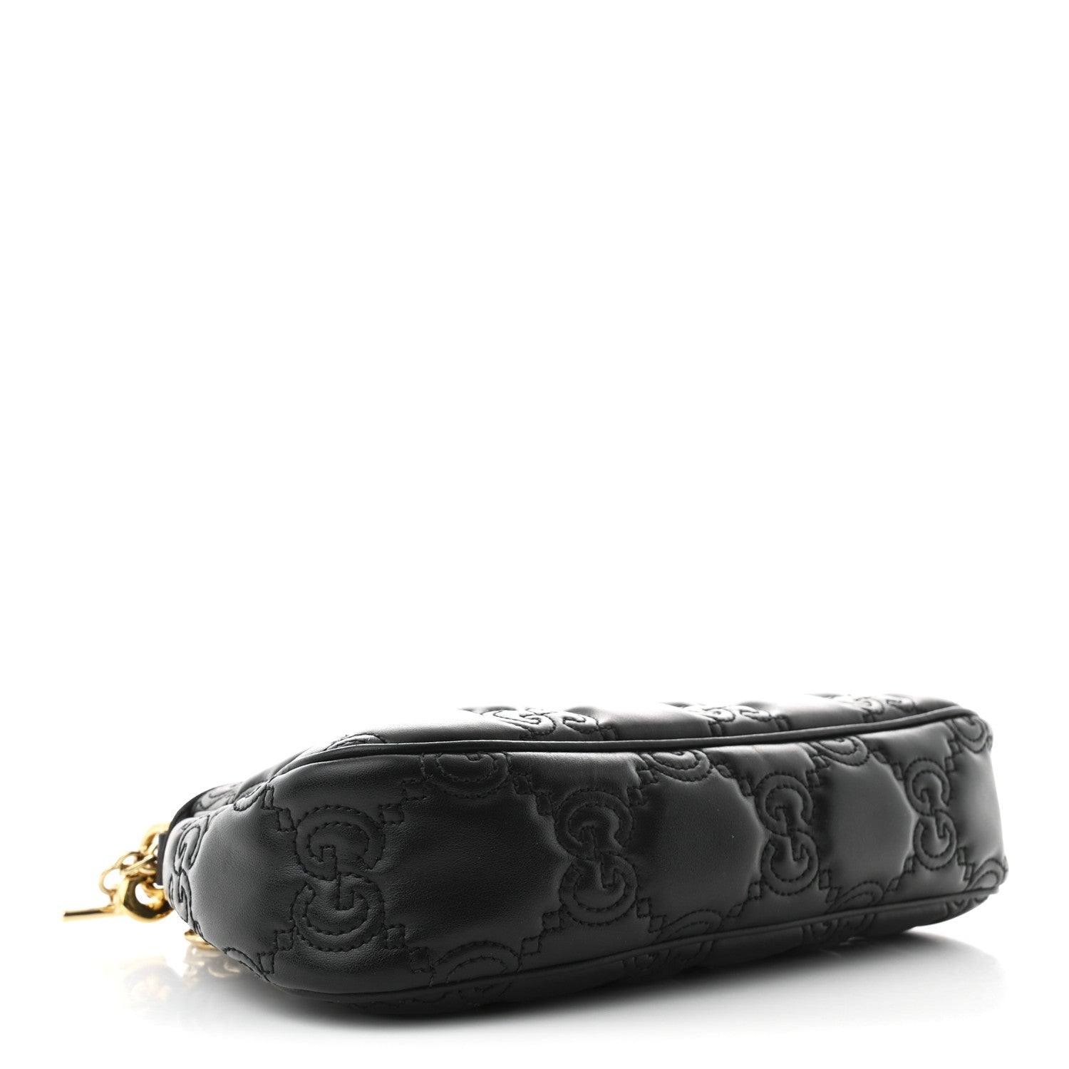 Gucci Calfskin GG Matelasse Chain Handbag Black Natural 4 of 10