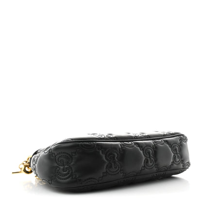 Gucci Calfskin GG Matelasse Chain Handbag Black Natural 4 of 10