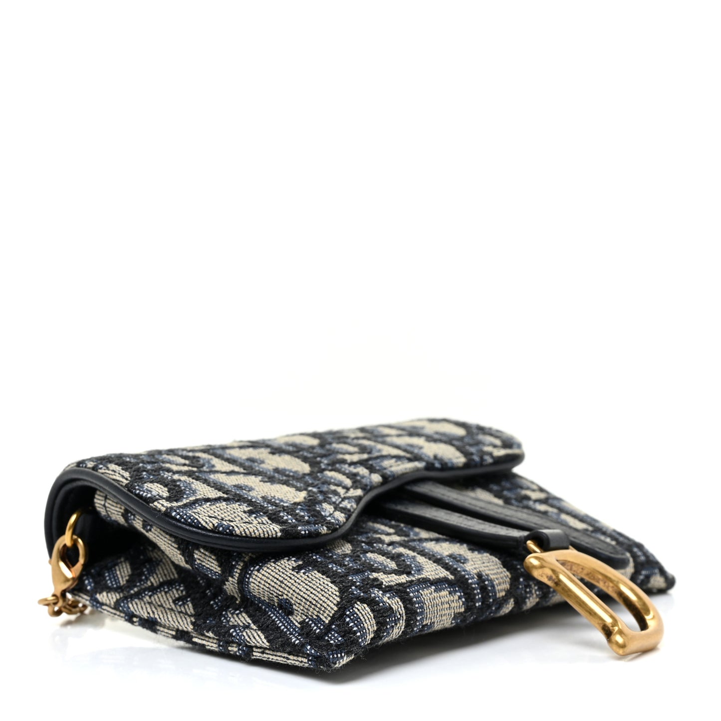 Oblique Nano Saddle Chain Pouch Blue