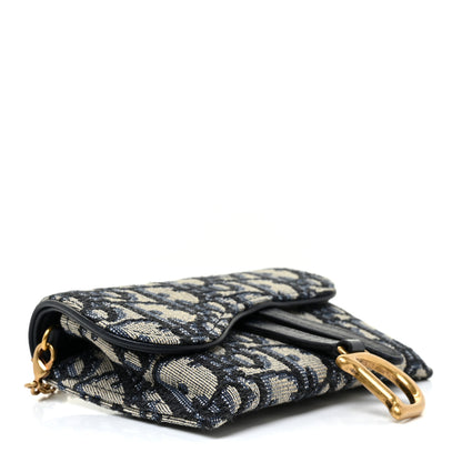 Christian Dior Oblique Nano Saddle Chain Pouch Blue 3 of 9