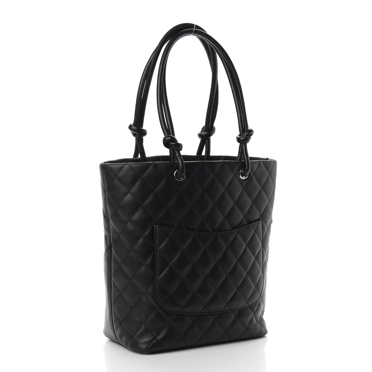 Calfskin Quilted Medium Cambon Tote Black