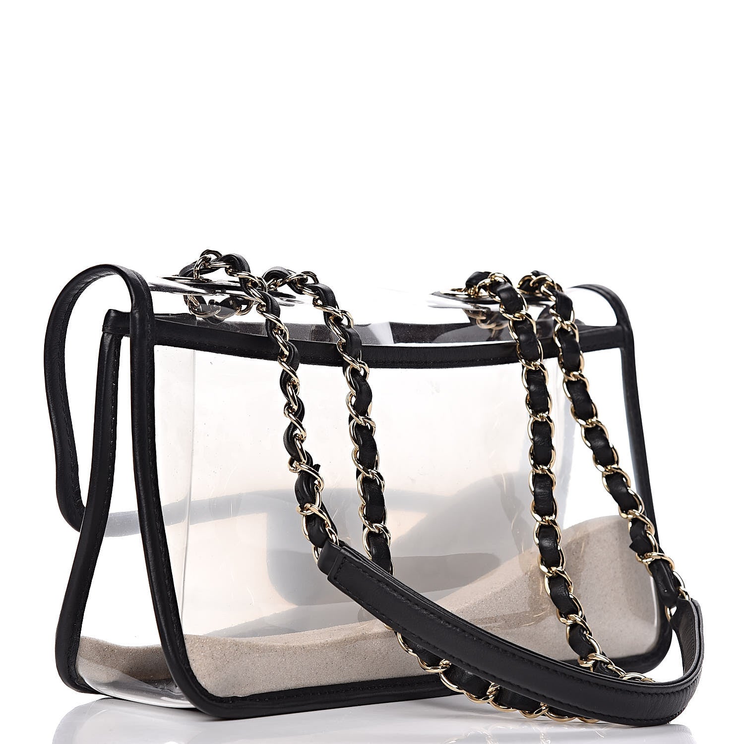 Chanel Lambskin PVC Medium Coco Sand Flap Black 3 of 14