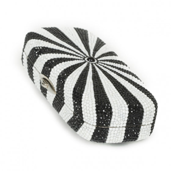 Judith Leiber Crystal Starburst Clutch Black White 5 of 9