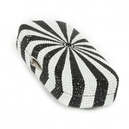 Judith Leiber Crystal Starburst Clutch Black White 5 of 9