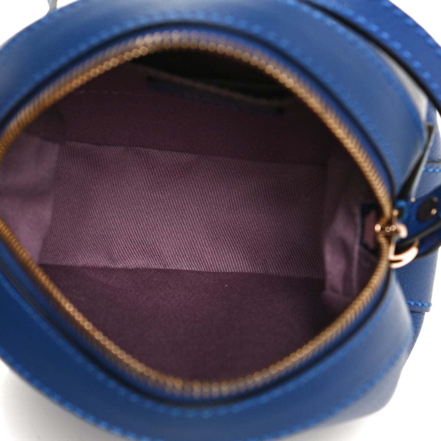 Calfskin La Medusa Round Camera Bag Blue