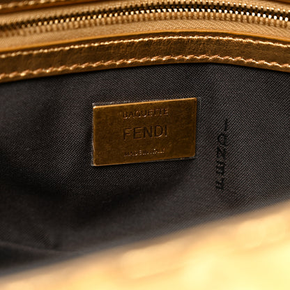 Fendi Vitello Catalan Mirror FF 1974 Embossed Baguette Gold 6 of 8