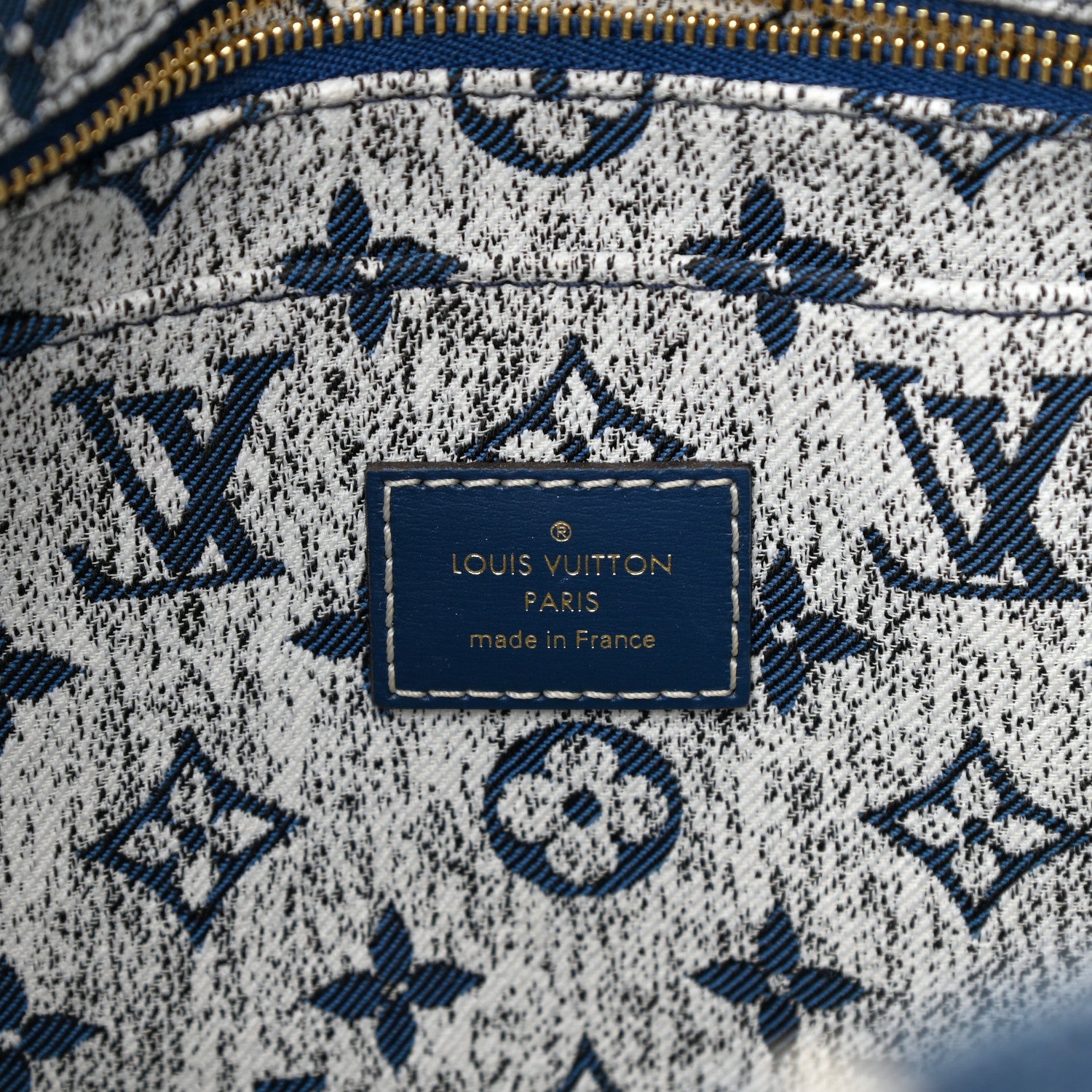 Louis Vuitton Monogram Jacquard Denim Onthego MM Bleu 6 of 8