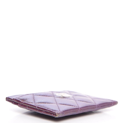 Chanel Iridescent Lambskin Quilted Card Holder Purple 4 of 9