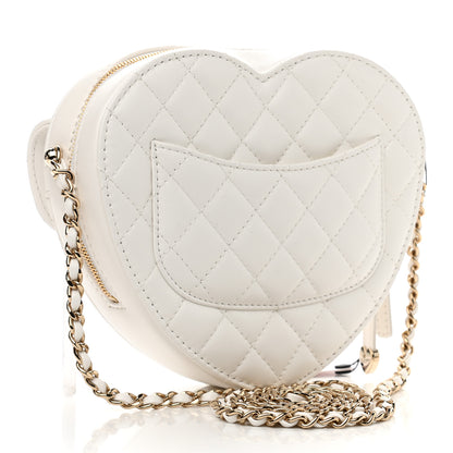 Chanel Lambskin Quilted CC In Love Heart Bag White 3 of 11