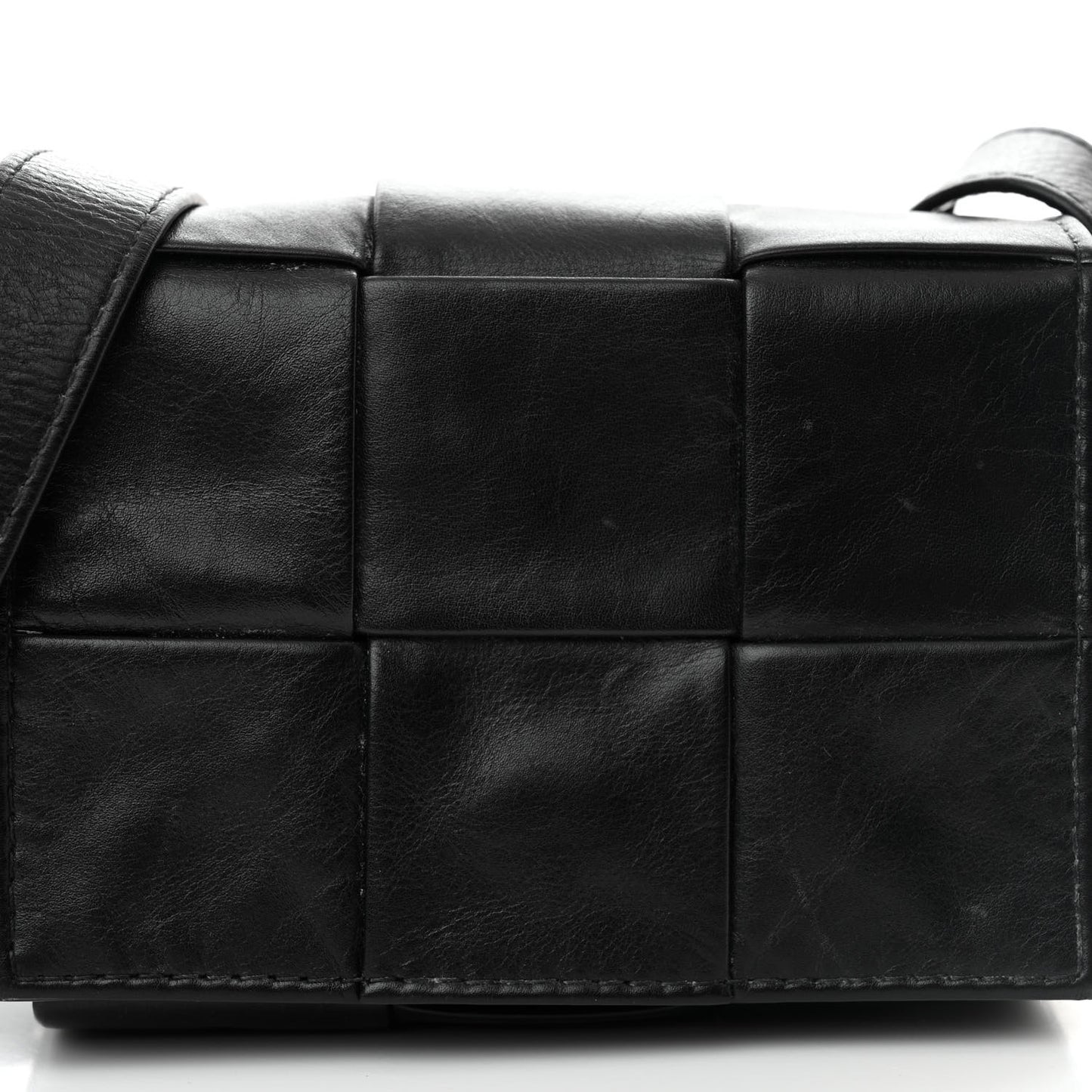 Paper Calfskin Maxi Intreccio Extra Mini Cassette Crossbody Bag Black