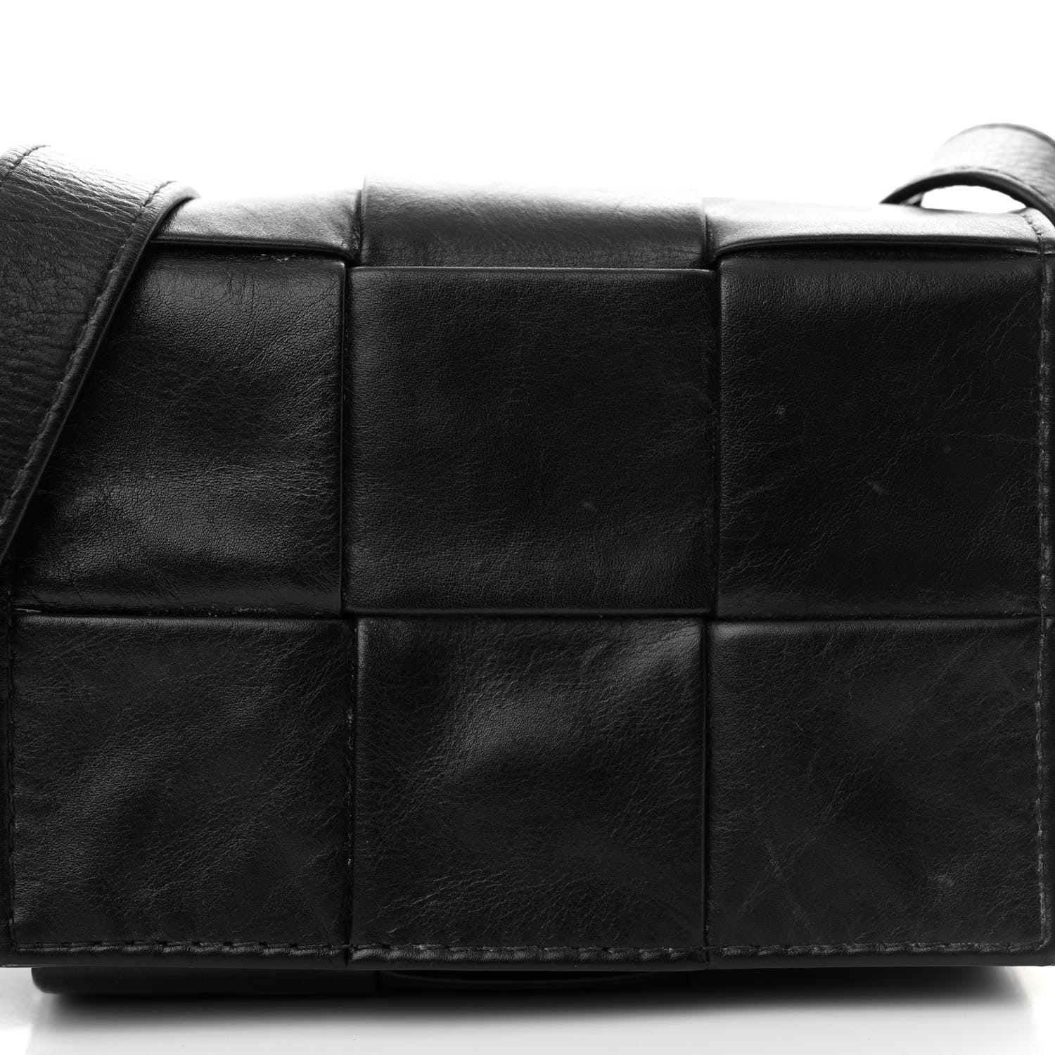 Bottega Veneta Paper Calfskin Maxi Intreccio Extra Mini Cassette Crossbody Bag Black 7 of 13