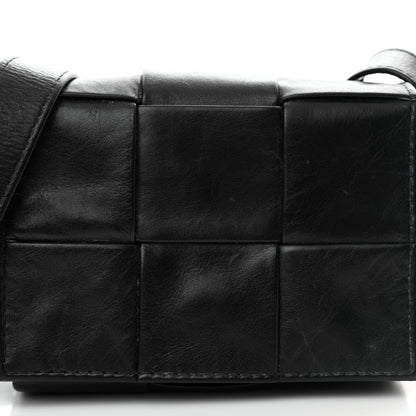 Bottega Veneta Paper Calfskin Maxi Intreccio Extra Mini Cassette Crossbody Bag Black 7 of 13