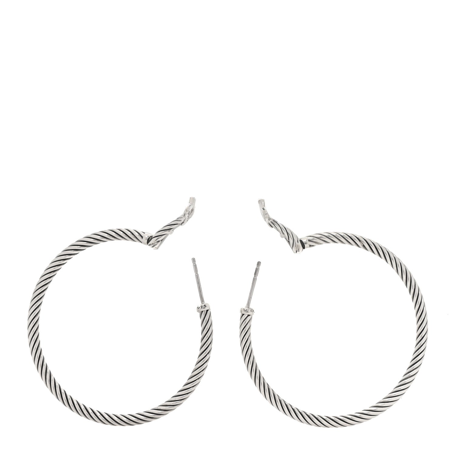 David Yurman Sterling Silver 45mm Cable Classics Hoop Earrings 3 of 5