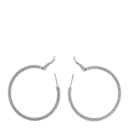 David Yurman Sterling Silver 45mm Cable Classics Hoop Earrings 3 of 5