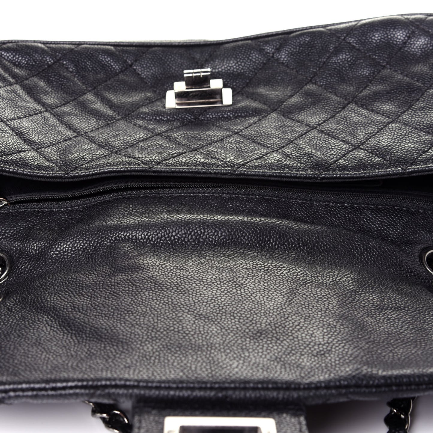 Caviar Quilted Jumbo Mademoiselle Flap Black