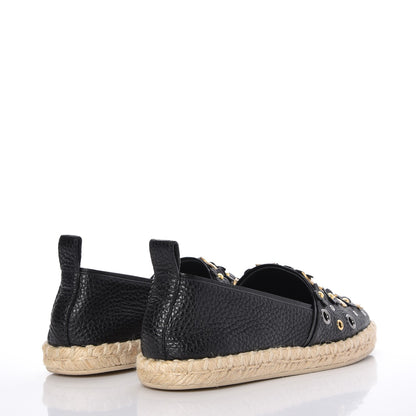 Louis Vuitton Calfskin Tropical Bloom Espadrille Flat 36 Black 4 of 9