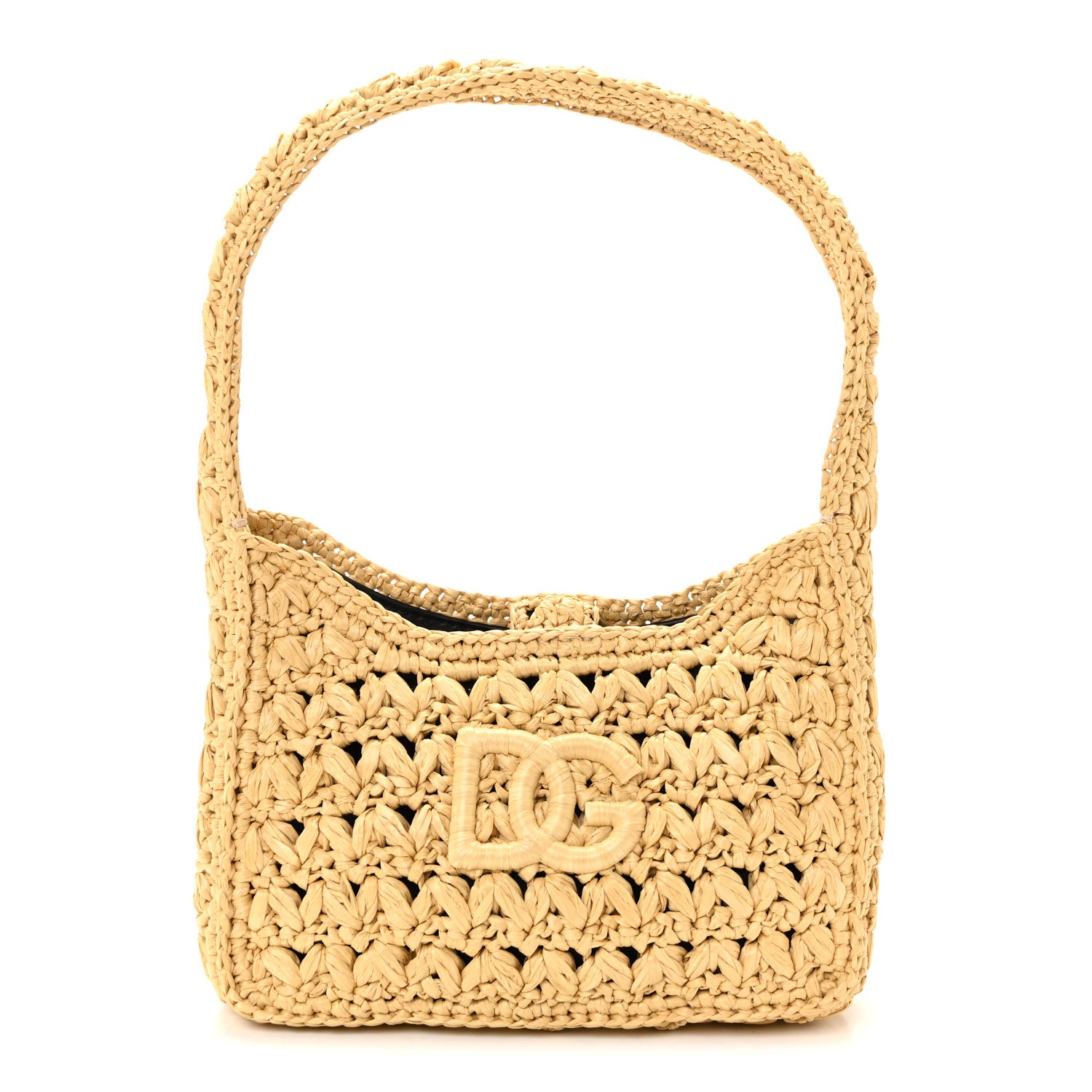 Dolce & Gabbana Raffia Crochet 3.5 Shoulder Bag Beige 2 of 17