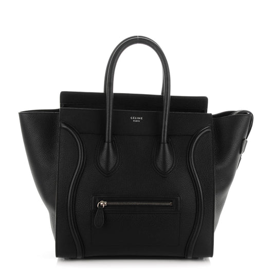 Drummed Calfskin Mini Luggage Black