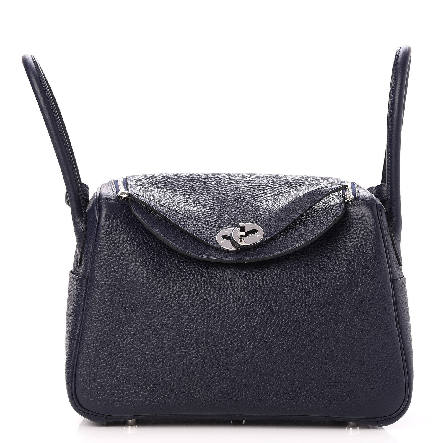 Hermes Taurillon Clemence Lindy 26 Bleu Nuit 1 of 8