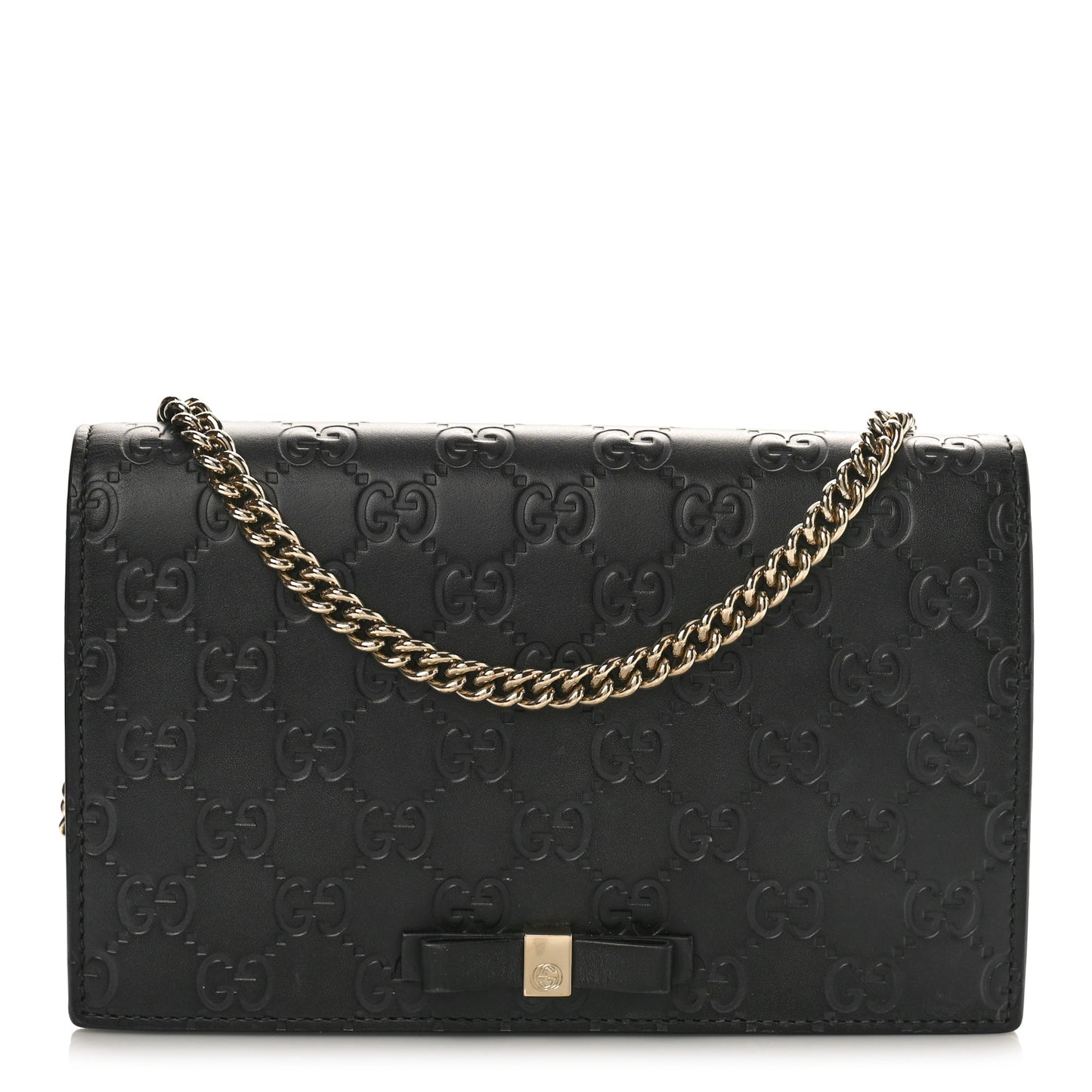 Guccissima Signature Bowy Chain Wallet Black