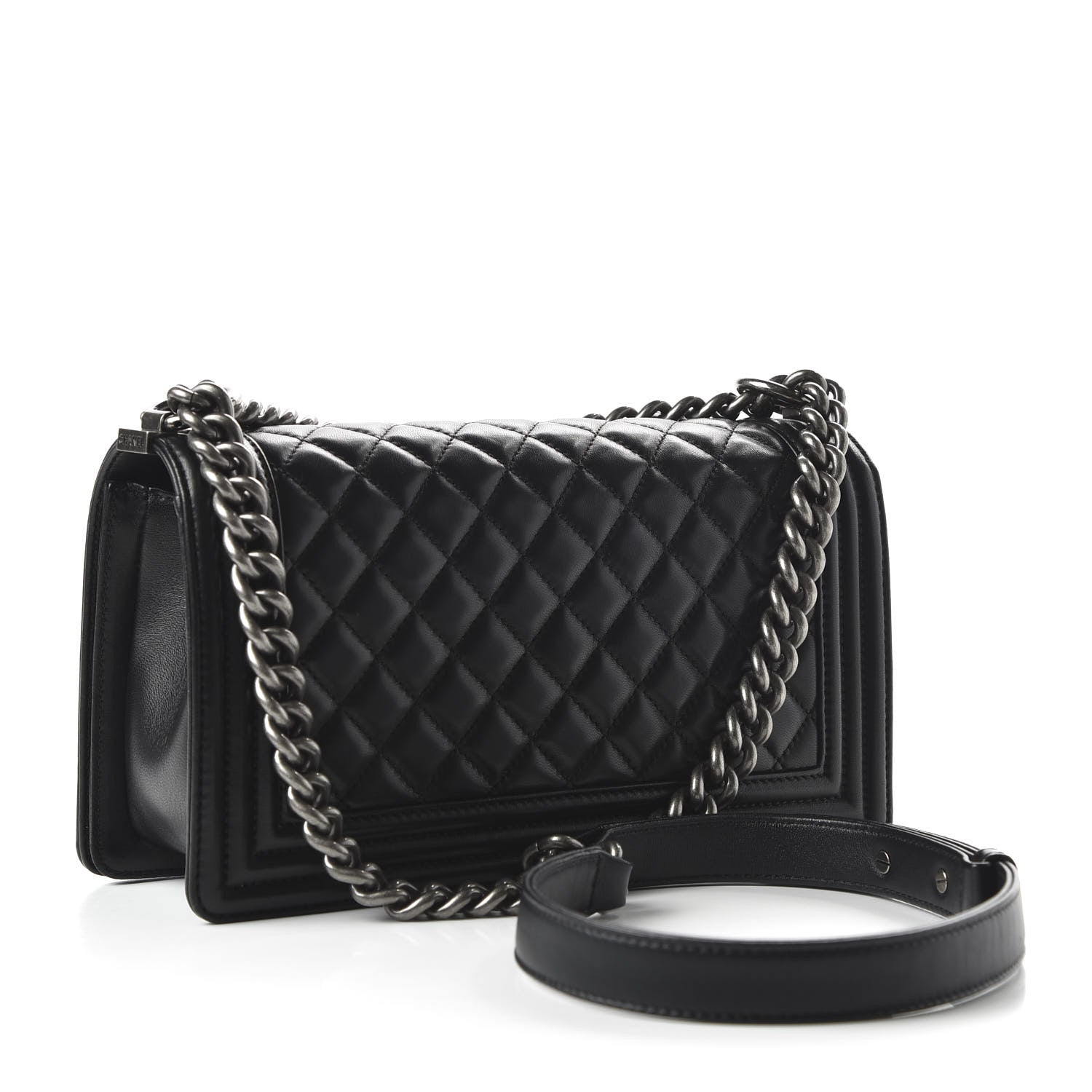 Chanel Lambskin Quilted Medium Boy Flap Black 2 of 10
