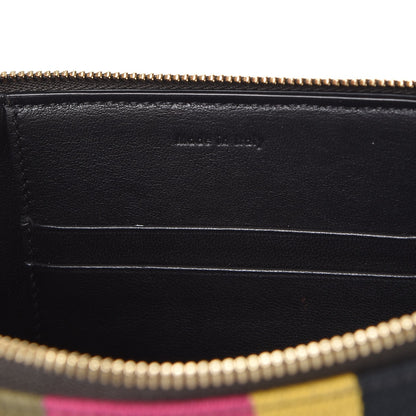 Celine Cotton Canvas Lambskin Striped Solo Clutch Pouch Black 7 of 8