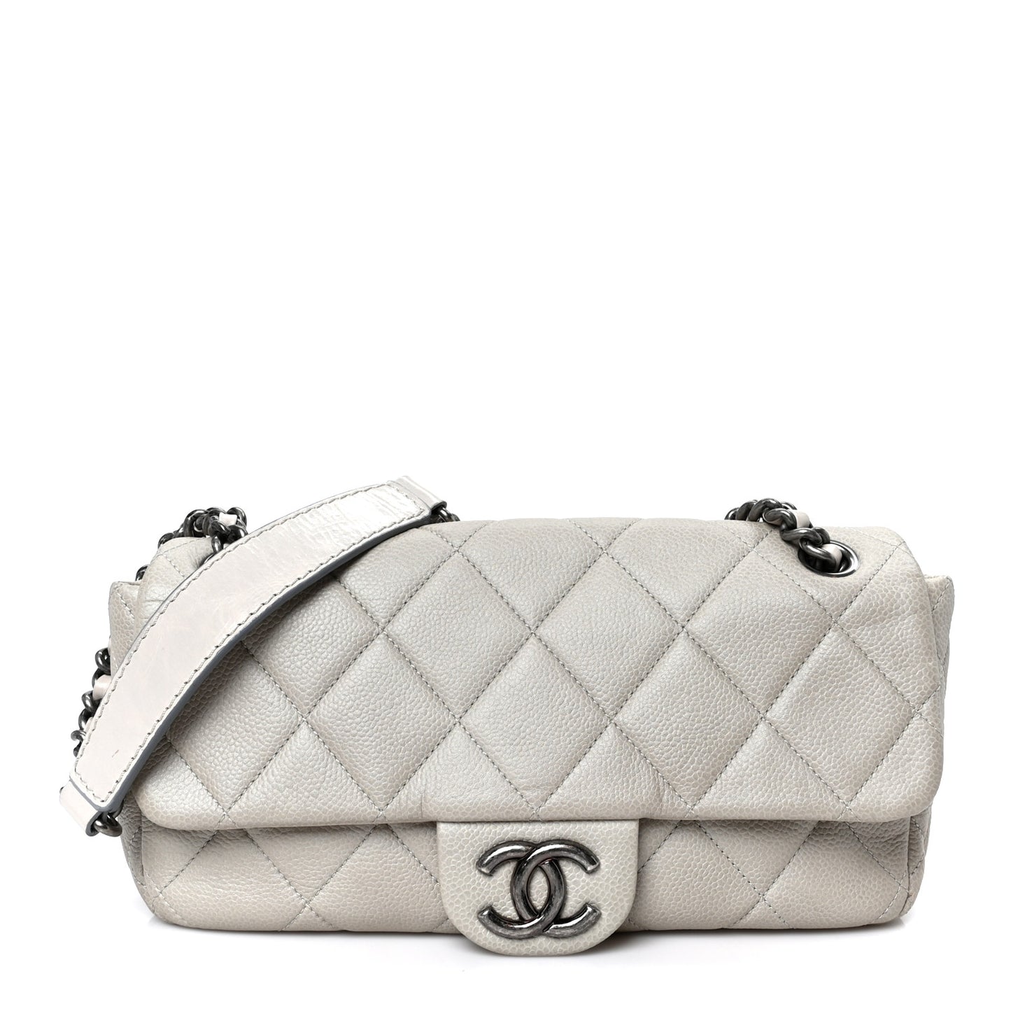 Caviar Quilted Coco Casual Flap Ivory