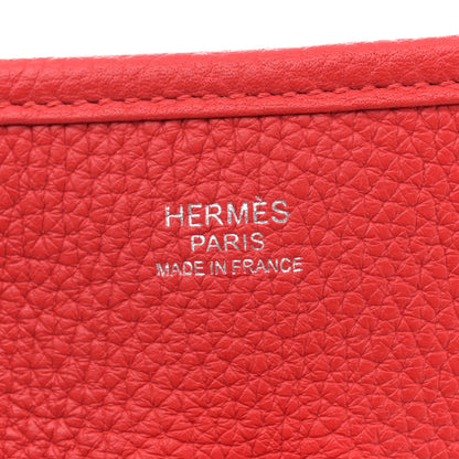 Hermes Taurillon Clemence EVELYNE III PM Rouge Tomate 6 of 11