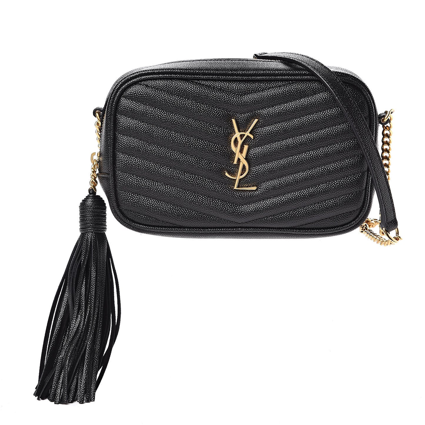 Grain De Poudre Matelasse Monogram Mini Lou Camera Bag Black