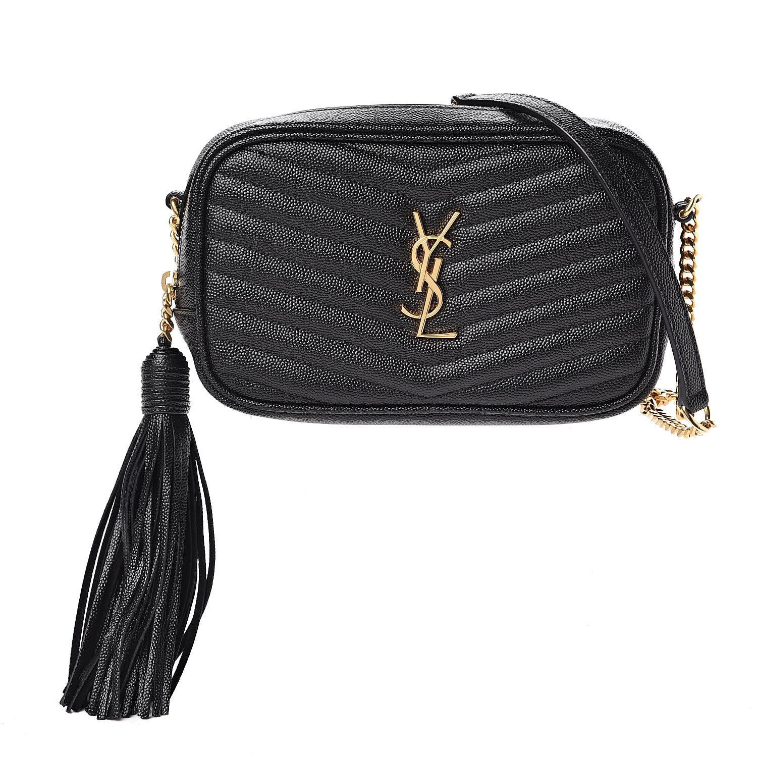 Saint Laurent Grain De Poudre Matelasse Monogram Mini Lou Camera Bag Black 1 of 11