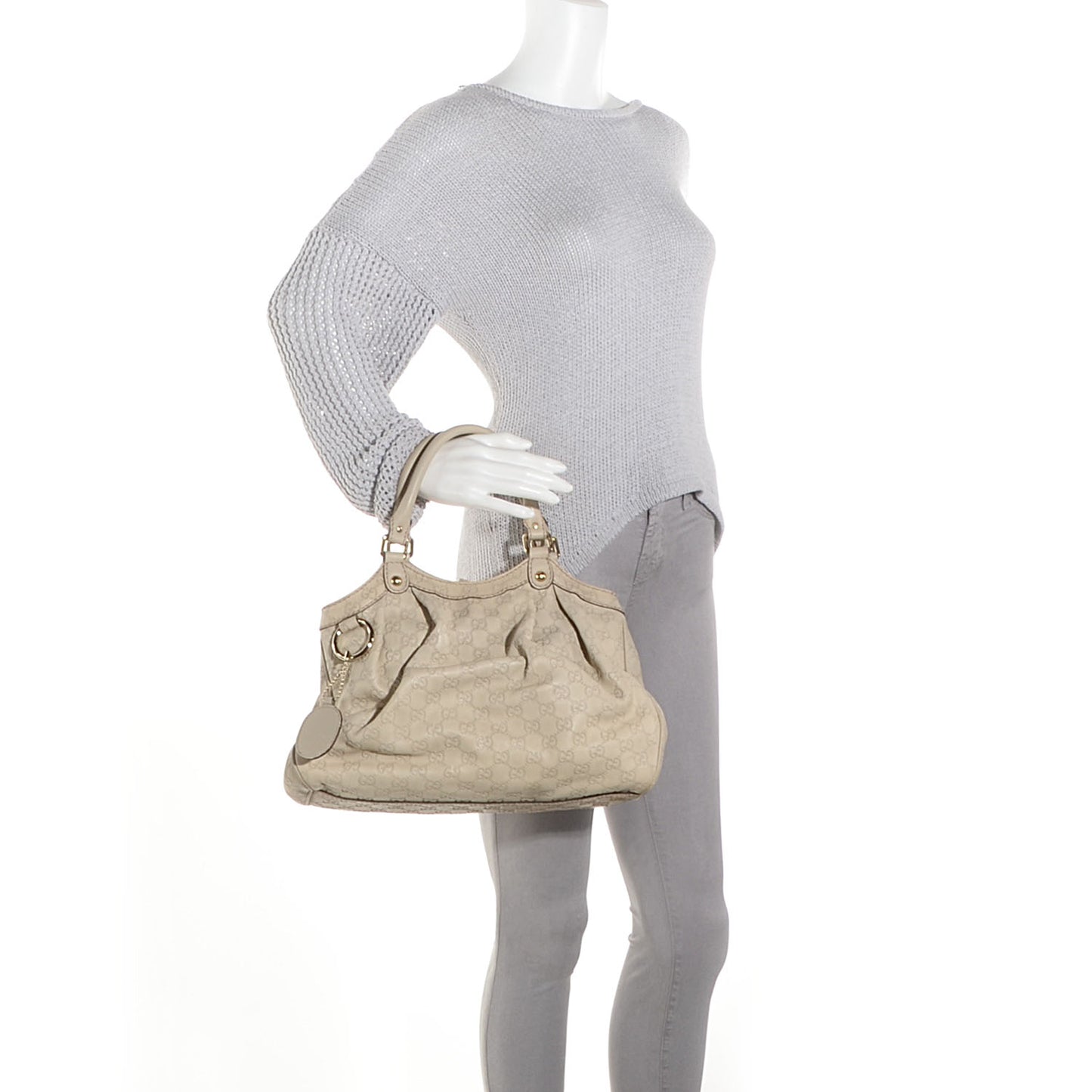Guccissima Medium Sukey Tote Mystic White