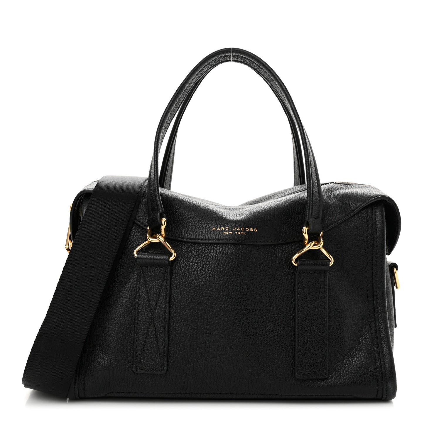 Pebbled Calfskin Wellington Satchel Black