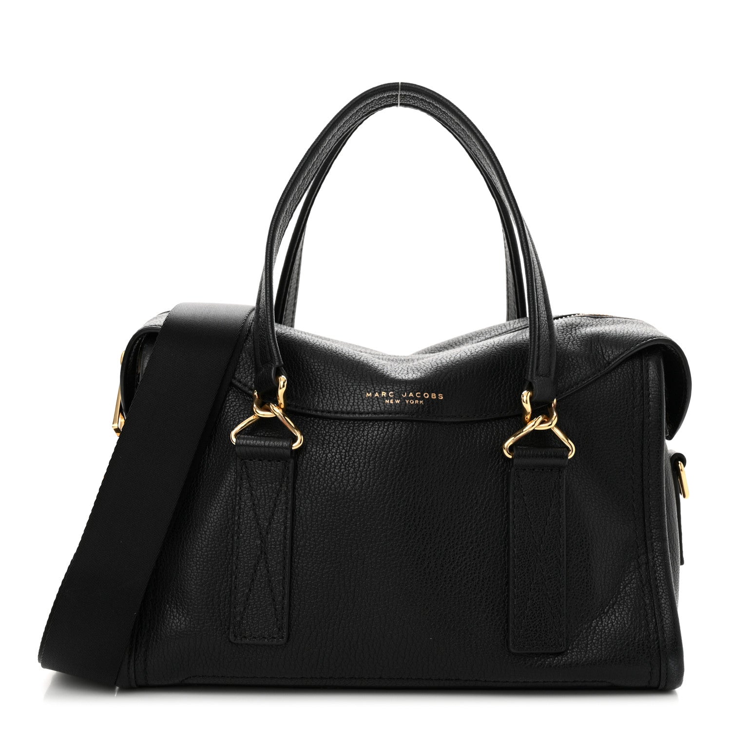 Marc Jacobs Pebbled Calfskin Wellington Satchel Black 1 of 13