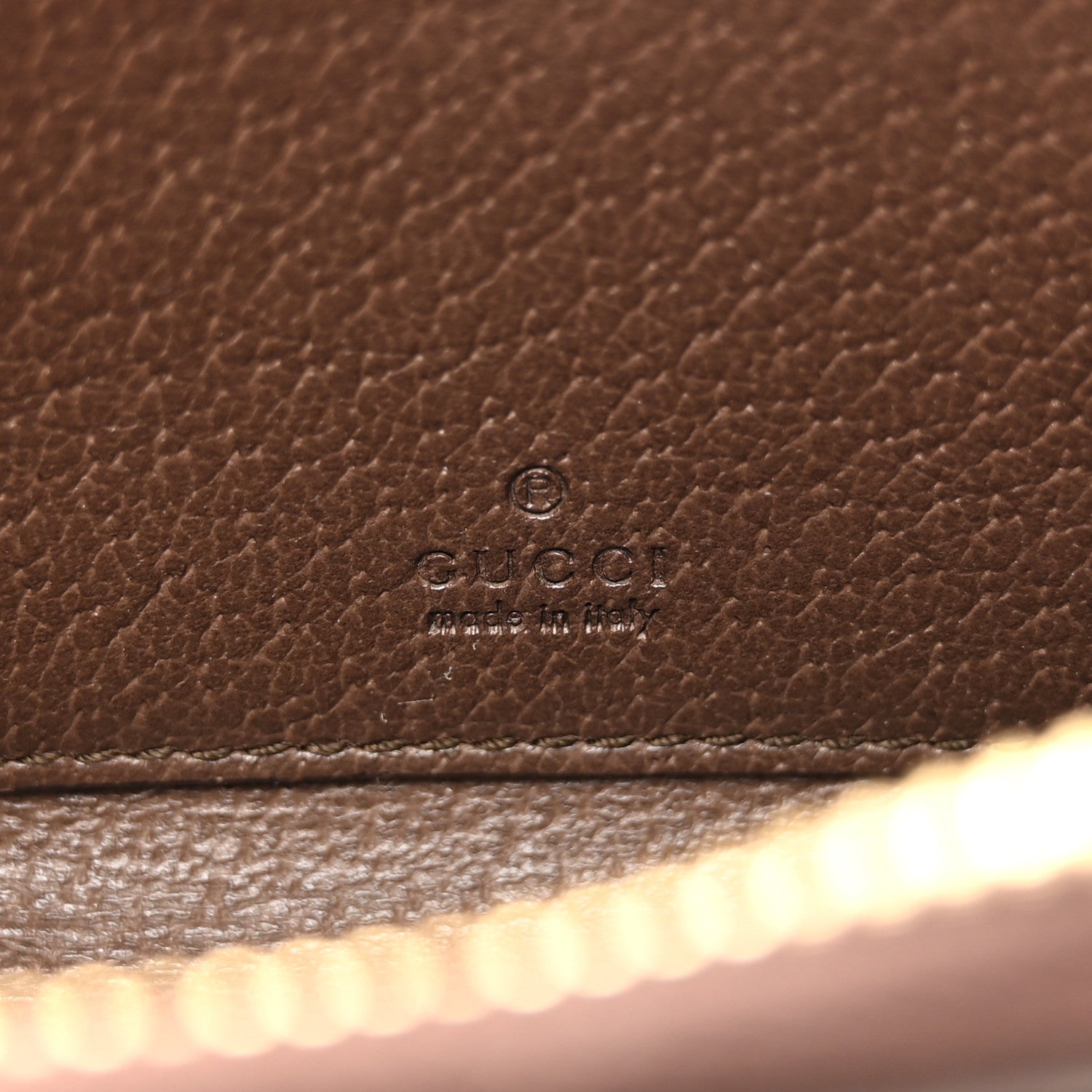Gucci GG Supreme Monogram Textured Dollar Calfskin Web Ophidia Zip Around Card Case Wallet Beige Ebony New Acero 6 of 8