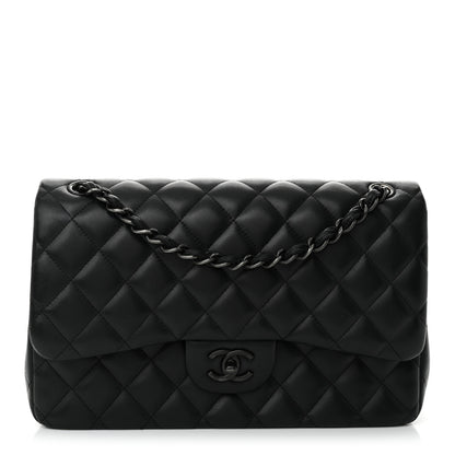 Chanel Lambskin Quilted Jumbo Double Flap So Black 1 of 16