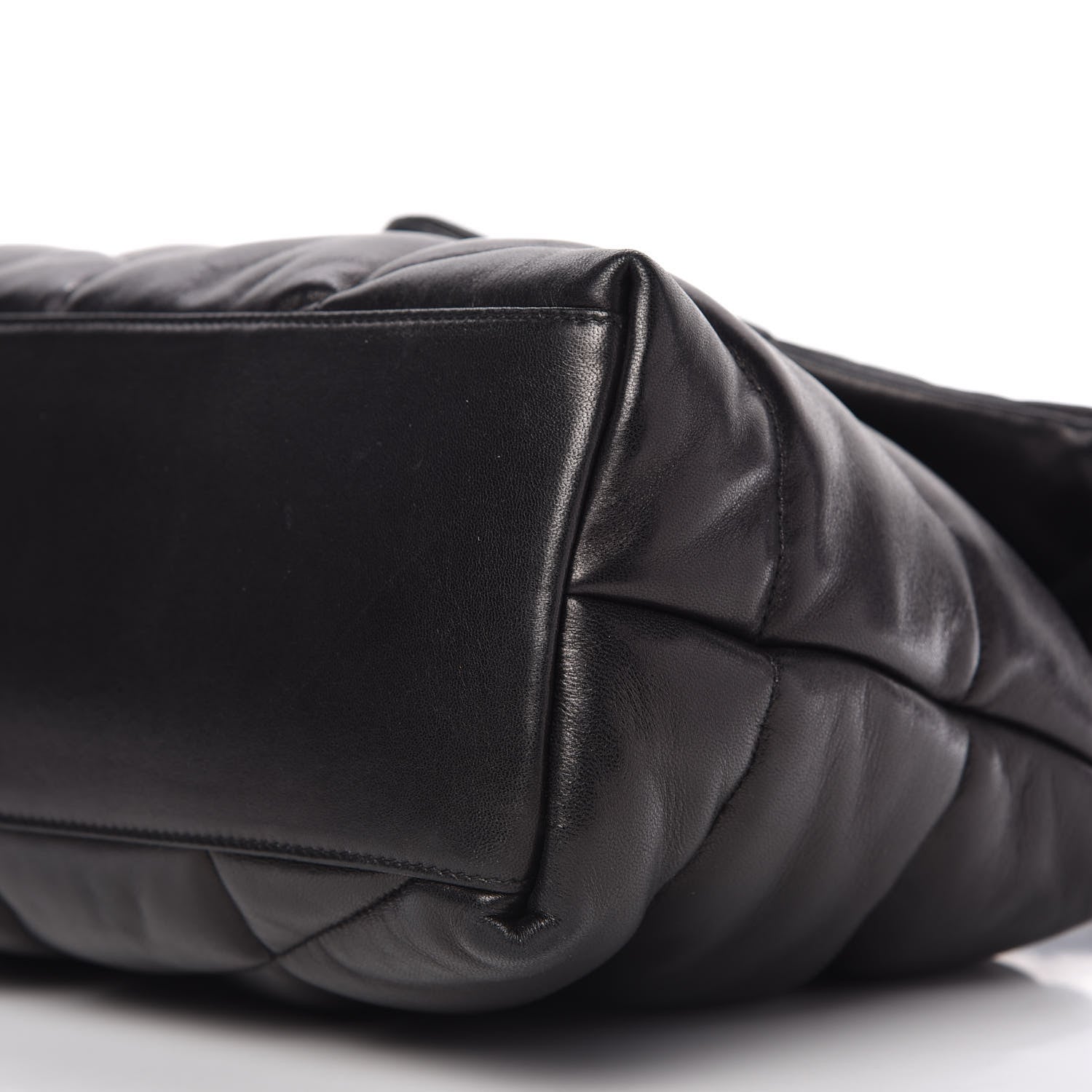 Saint Laurent Lambskin Quilted Medium Loulou Puffer Monogram Chain Satchel Black 7 of 10