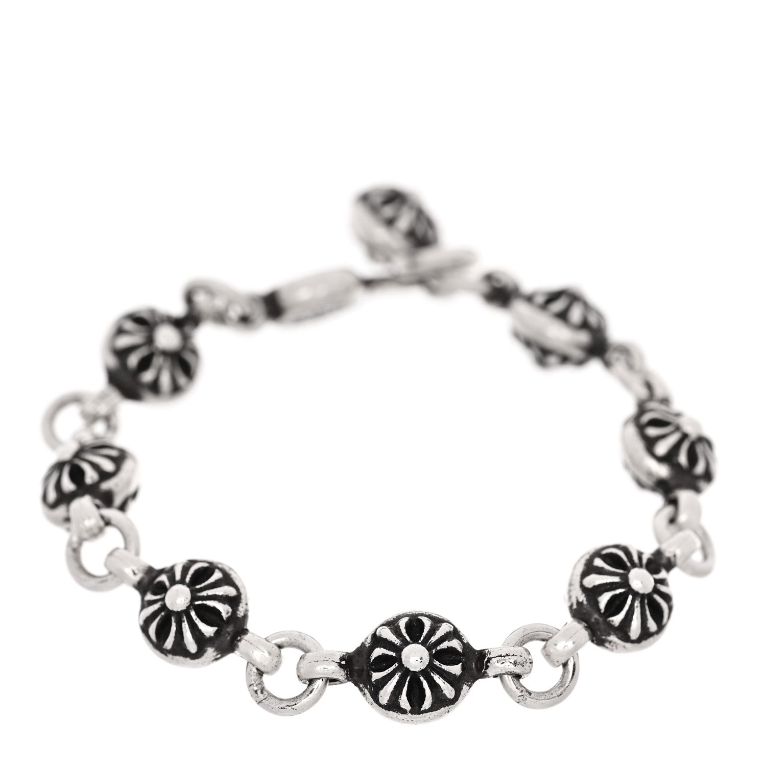Chrome Hearts Sterling Silver Cross Ball Bracelet 1 of 3
