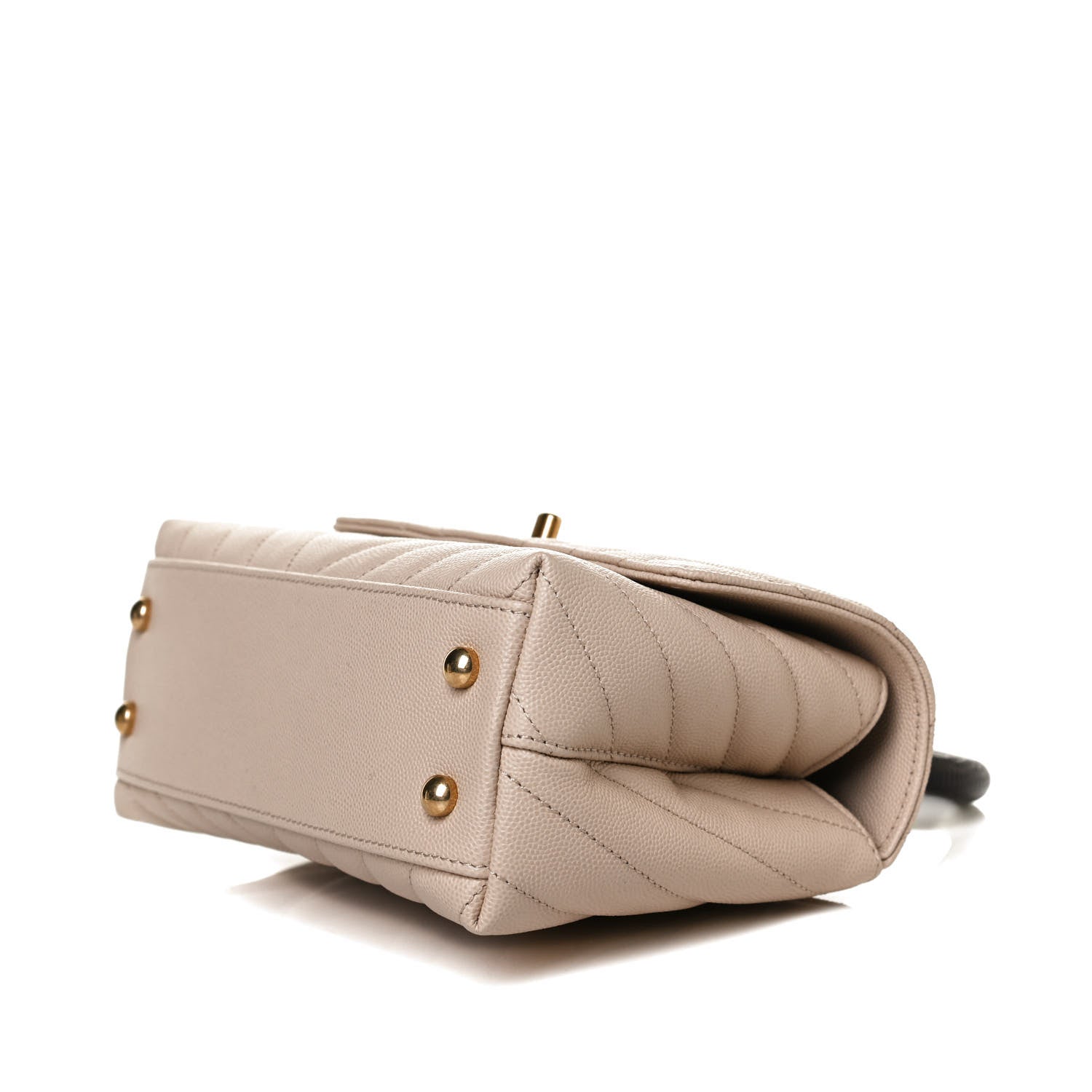 Chanel Caviar Lizard Chevron Quilted Mini Coco Handle Flap Ivory 9 of 13