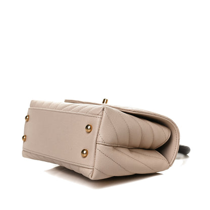 Chanel Caviar Lizard Chevron Quilted Mini Coco Handle Flap Ivory 9 of 13