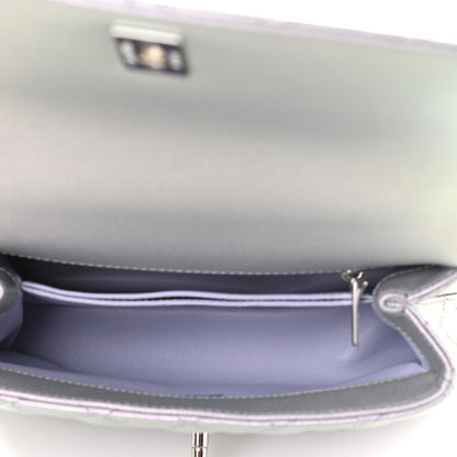 Chanel Iridescent Caviar Quilted Mini Coco Handle Flap Purple 5 of 9