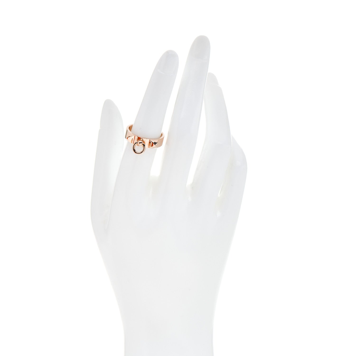 Hermes 18K Rose Gold PM Collier De Chien Ring 54 7 2 of 5